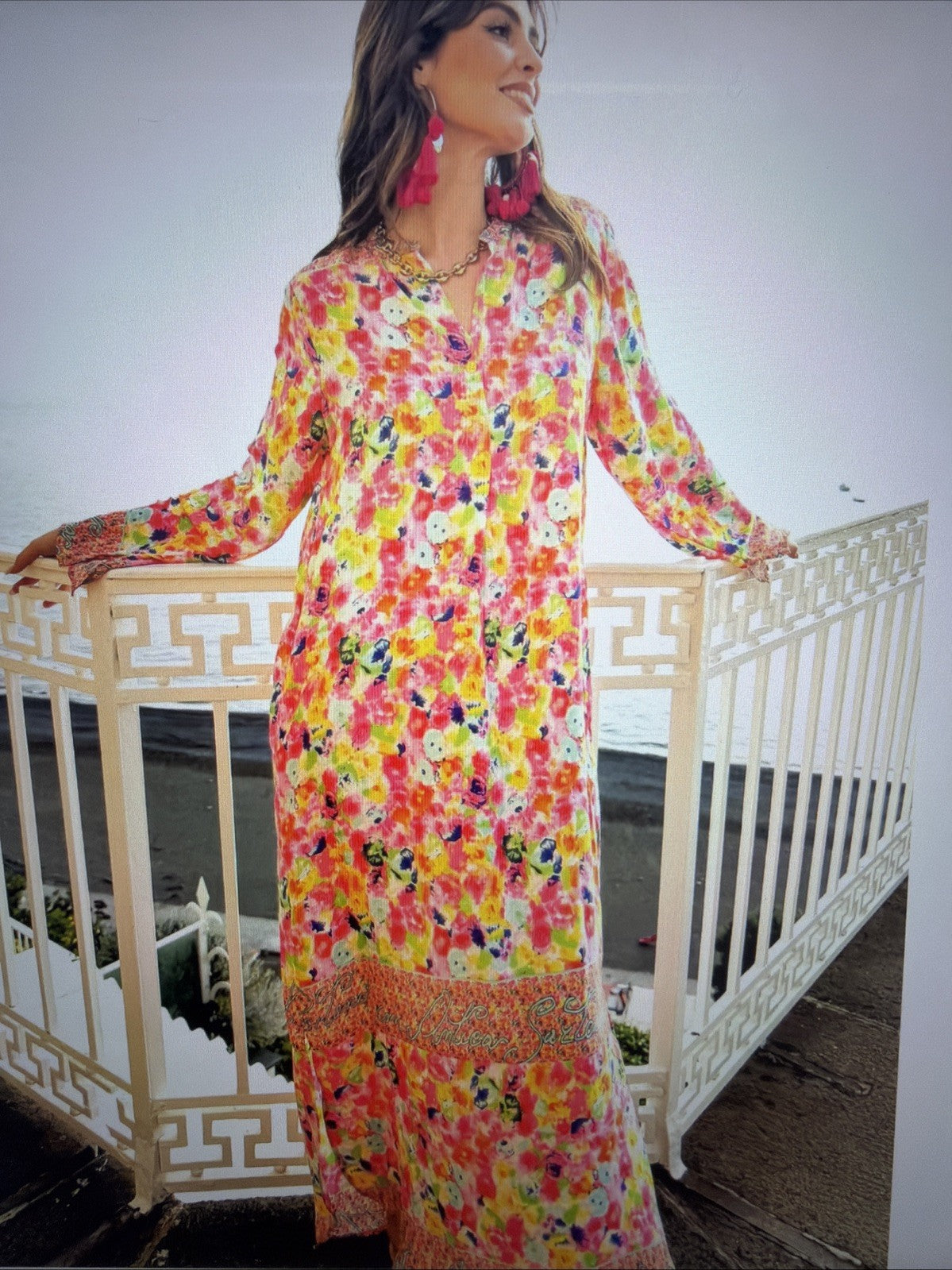 Antica Sartoria 2026 Positano Splash Of Color L/XL MuMu Kaftan Dress NWT
