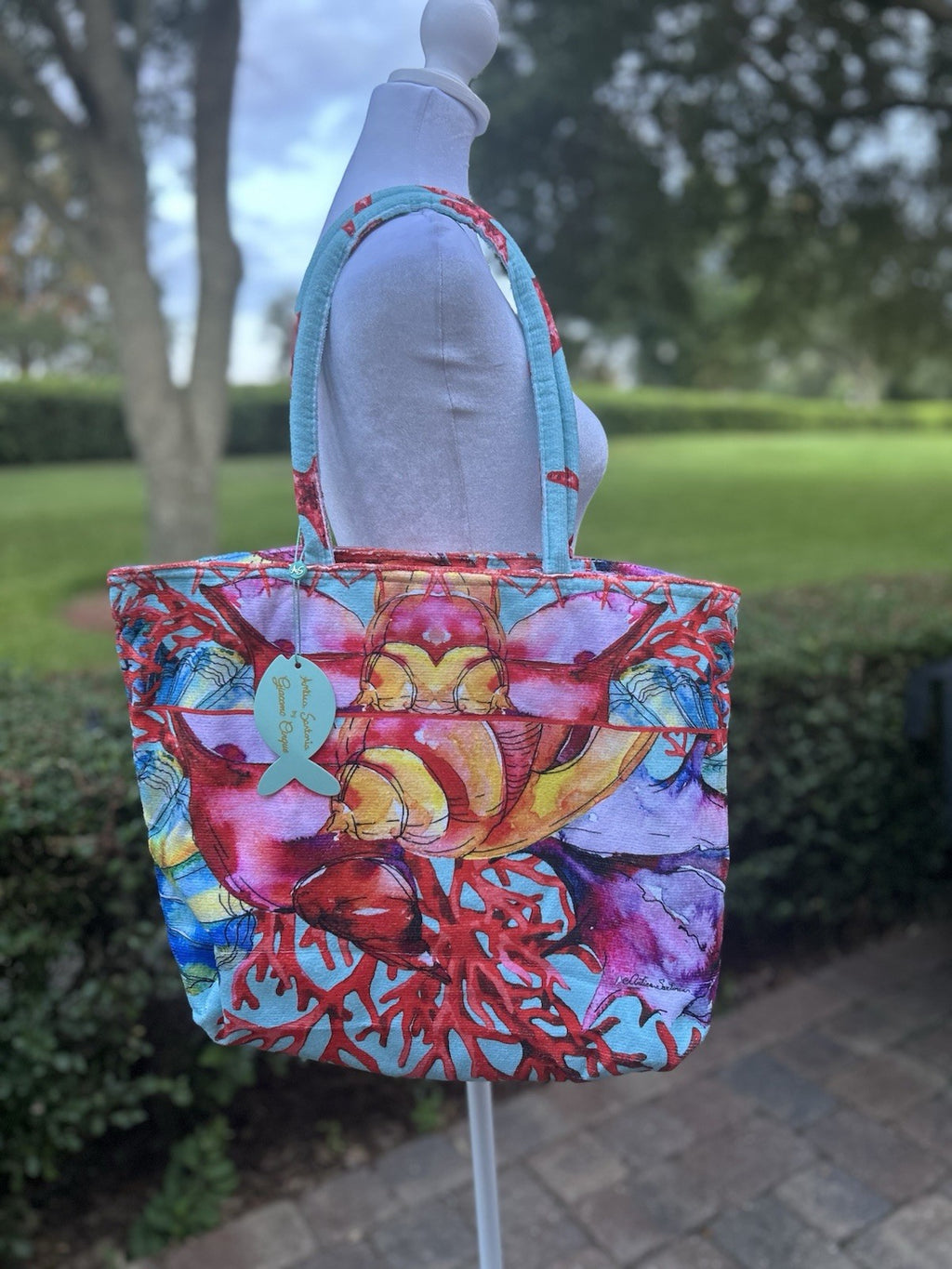 Antica Sartoria 2024 Inder The Sea Corals Beach Tote Bag Lined Inside NWT