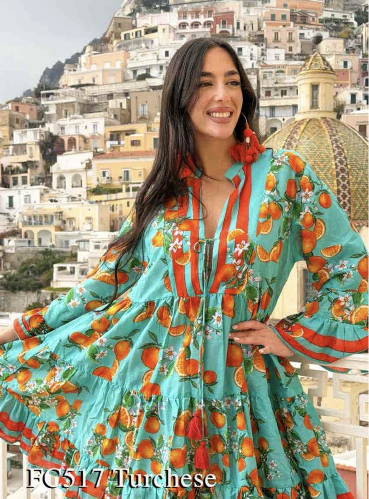 Antica Sartoria 2026 Orange 🍊 Red Tie Front Dress NWT O/S