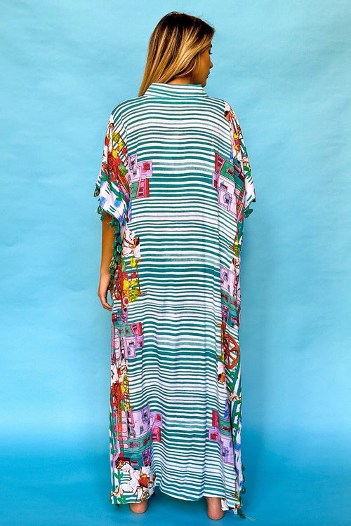 ANTICA SARTORIA 2024 CITY OF NAPLES LONG KAFTAN / DRESS / MUMU NWT  O/S To XXL