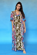 ANTICA SARTORIA 2024 CAMOUFLAGE AND SEQUINS LONG KAFTAN NWT XXL  LAST ONE